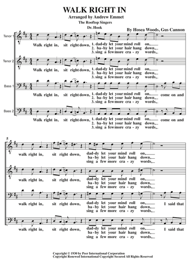 Walk Right In (arr. Andrew Emmet)