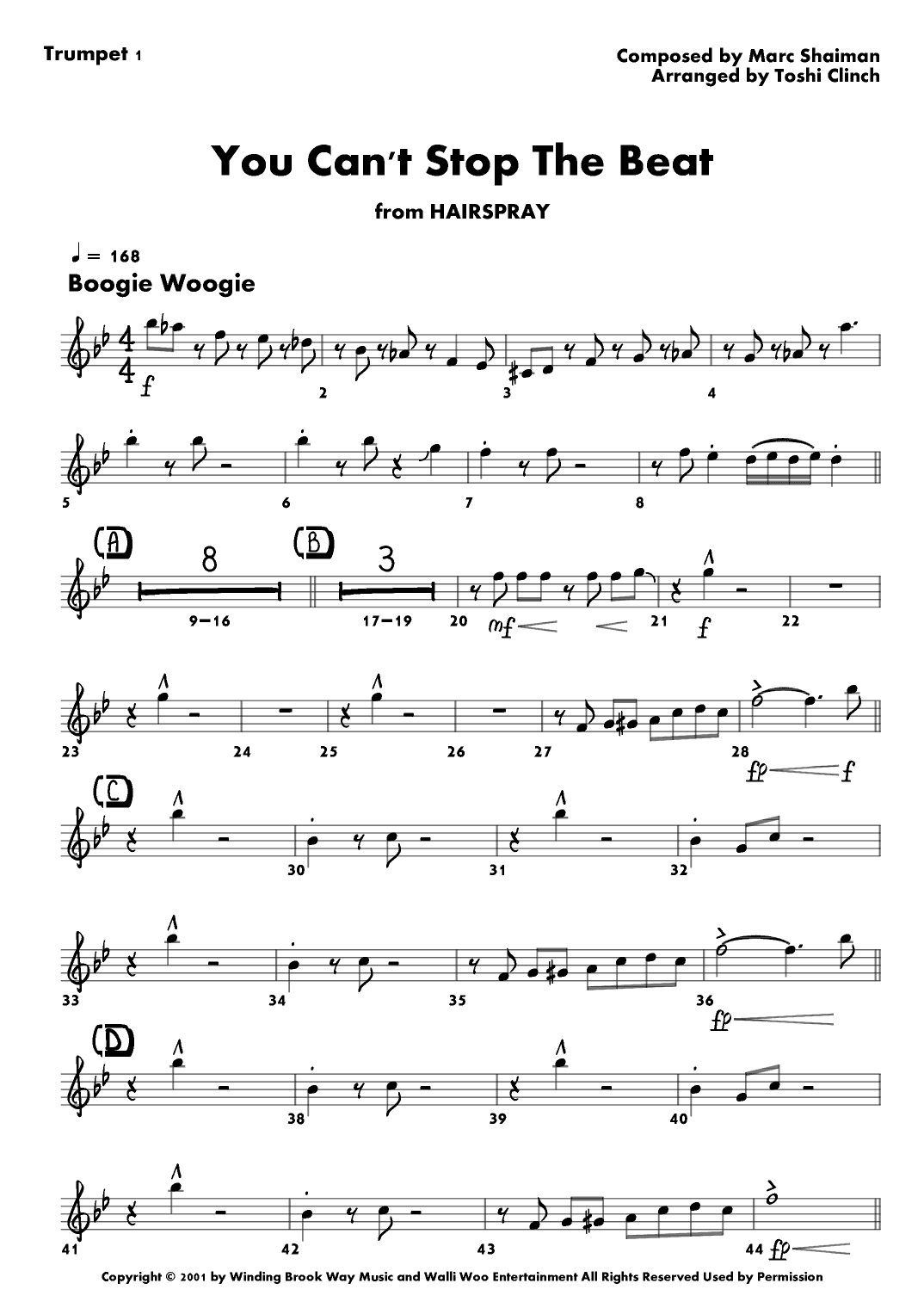 You Can't Stop The Beat (arr. Toshi Clinch)