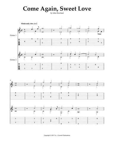 Come Again, Sweet Love (arr. Mark Phillips)