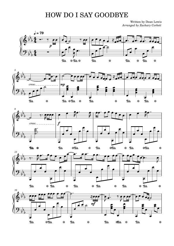 How Do I Say Goodbye (arr. Zachary Corbett)