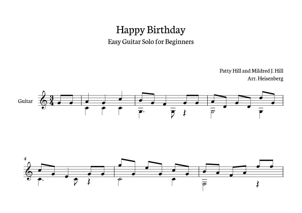 Happy Birthday (arr. Heisenberg)
