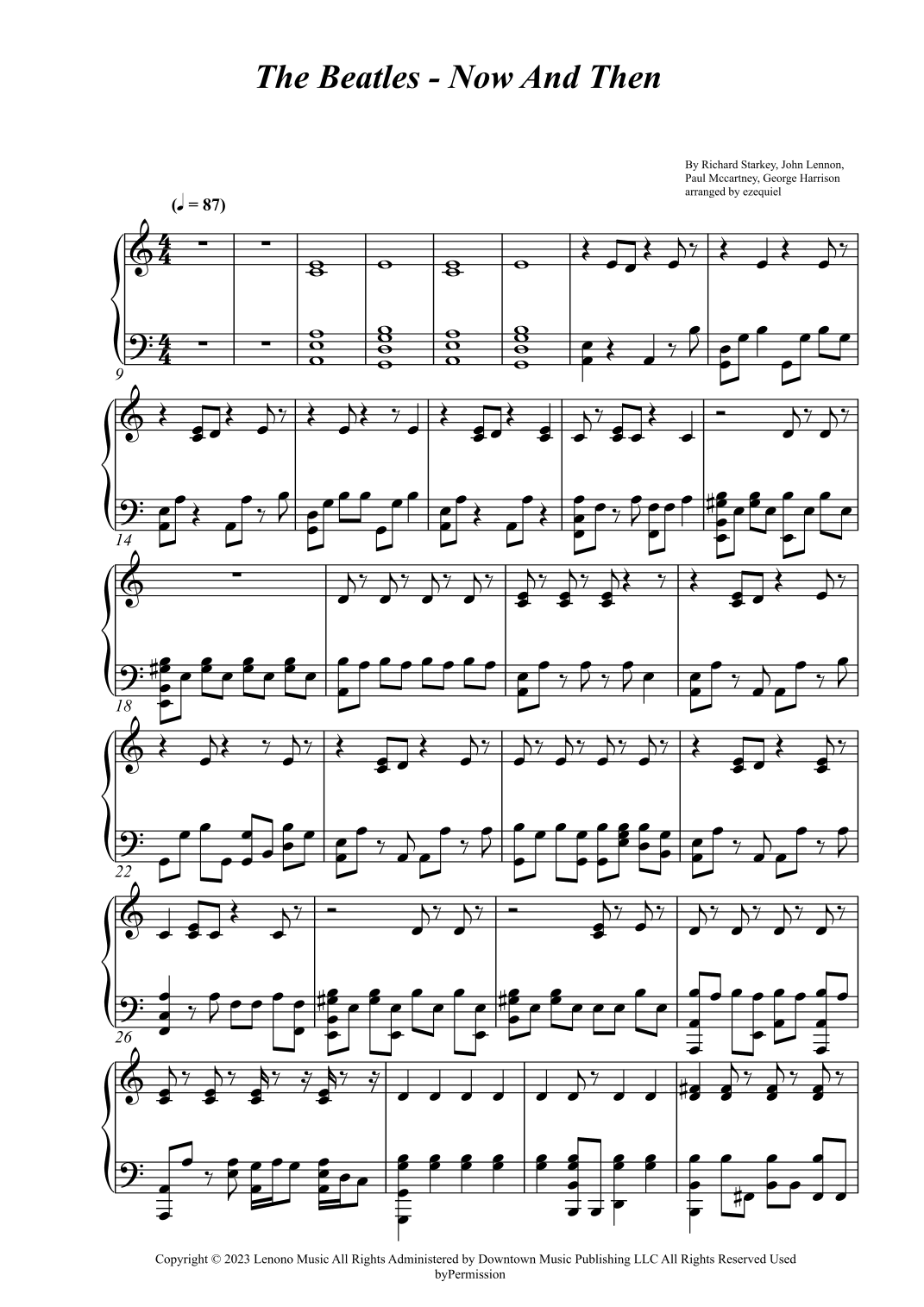 Now And Then (arr. BY EZEQUIEL EDIÇÕES)