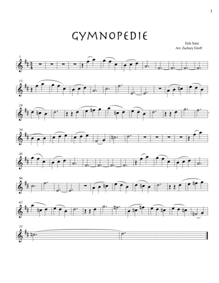Gymnopedie #1 for Flute and Piano (arr. Zachary Groff)