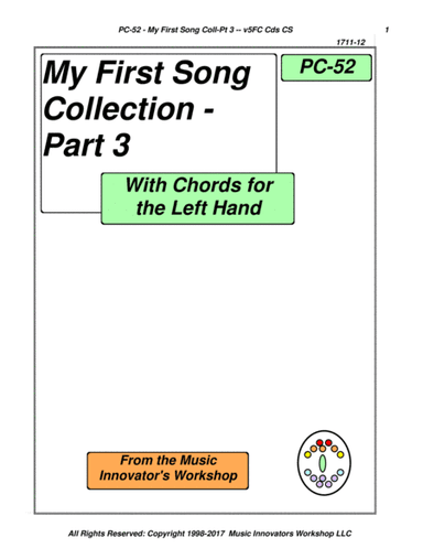 PC-52 - My First Song Collection - Part 3 (arr. John M. Honeycutt)