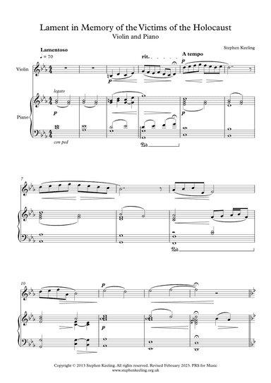 Lament for Violin and Piano