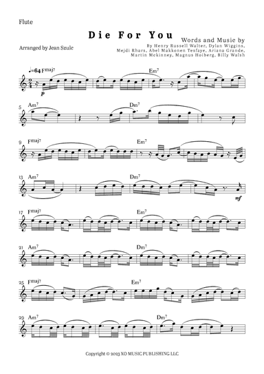 Die For You Remix (arr. Jean Szulc)
