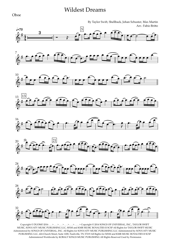 Wildest Dreams (arr. Fabio Britto)