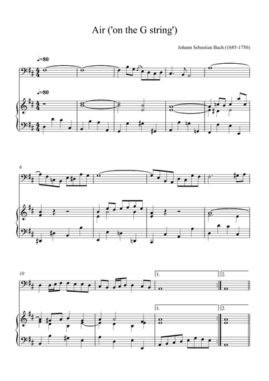 Air ('On the G srings') Cello (arr. Alex Nunes Rodrigues)