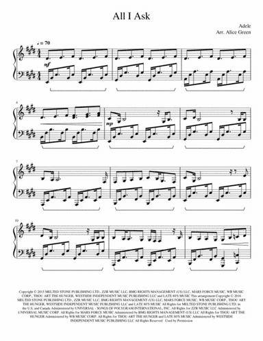 All I Ask (arr. Alice Green)