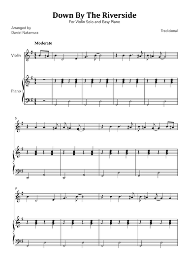 Down By The Riverside (For Violin Solo and Easy Piano) (arr. Daniel Nakamura)
