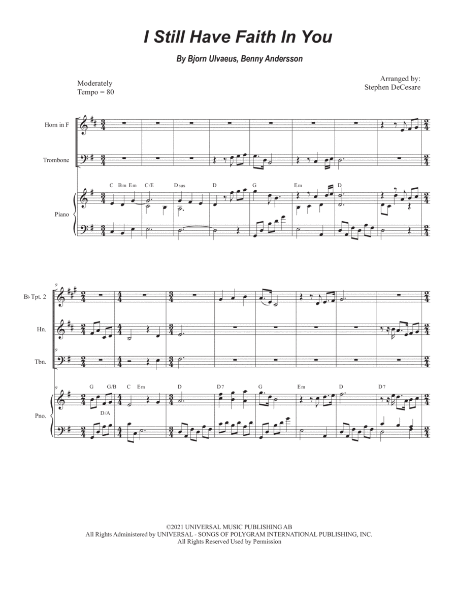I Still Have Faith In You (arr. Stephen DeCesare)