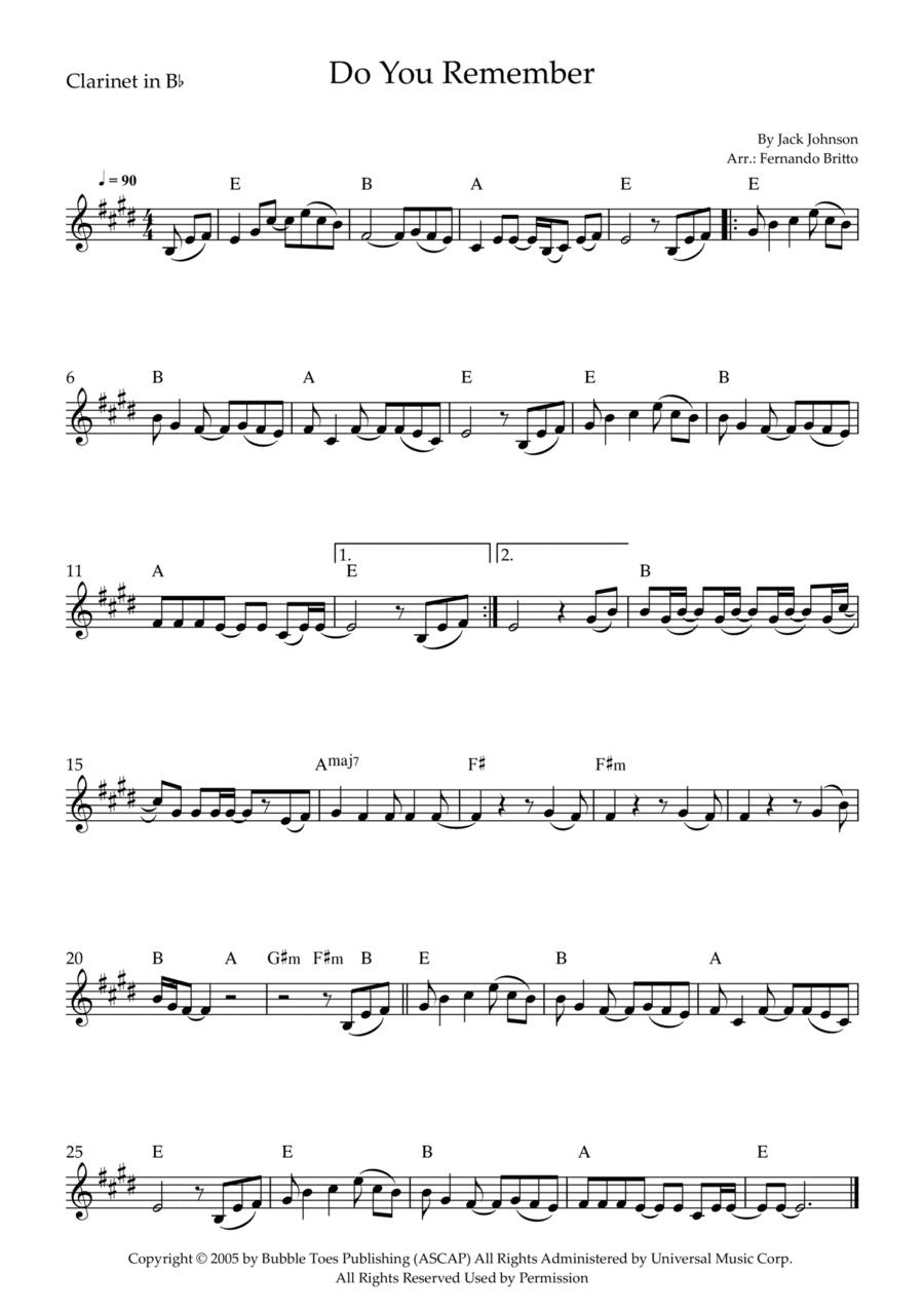 Do You Remember (arr. Fernando Britto)
