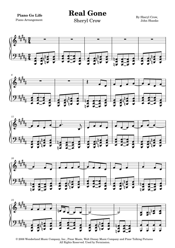 Real Gone (arr. Piano Go Life)