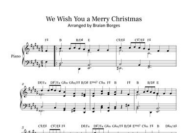 We Wish You a Merry Christmas - For Piano Solo, in B Major (arr. Braian Borges)