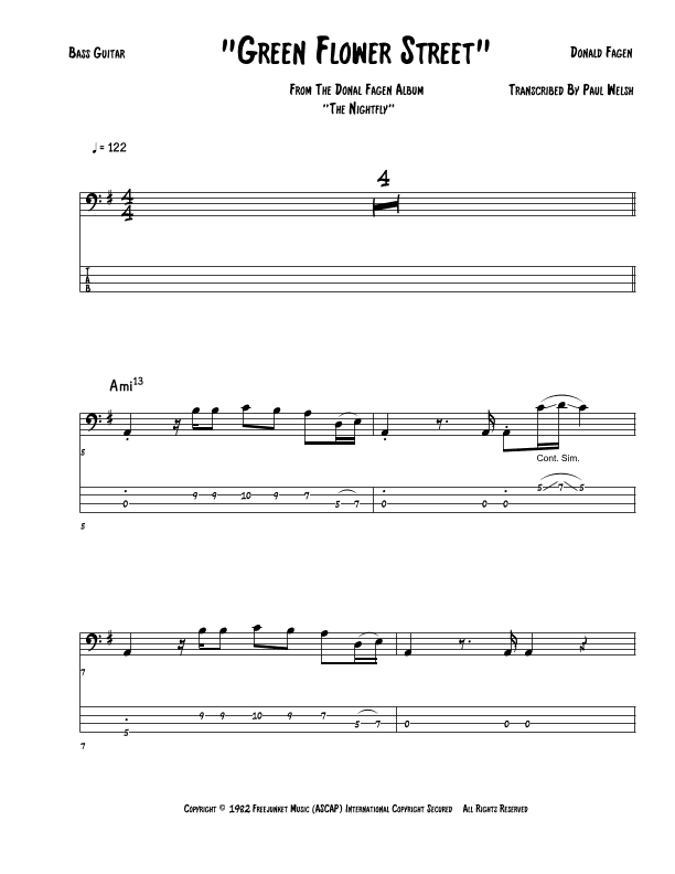Green Flower Street (arr. Accubass)