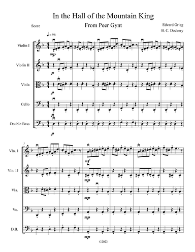 In the Hall of the Mountain King (String Orchestra or Quintet) (arr. B. C. Dockery)