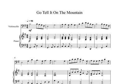 Go Tell It On The Mountain (Cello + Piano) (arr. Digital Book Music)