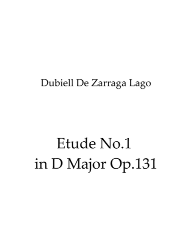 Etude No.1 D Major Op.131