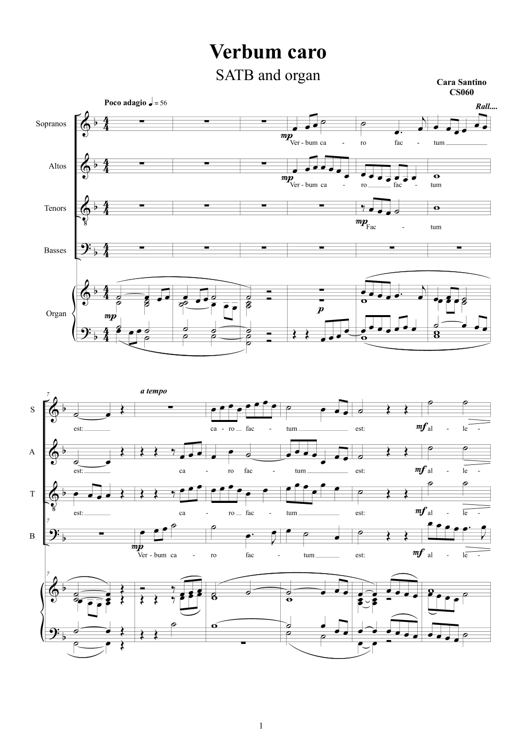 Verbum caro - Choir SATB and organ