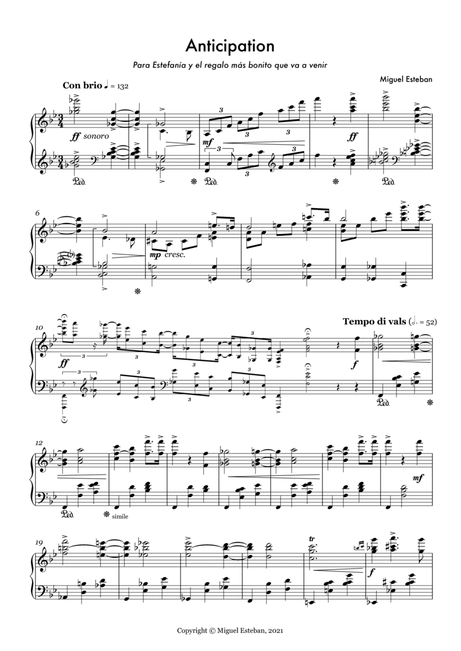 Miguel Esteban: Anticipation [solo piano]