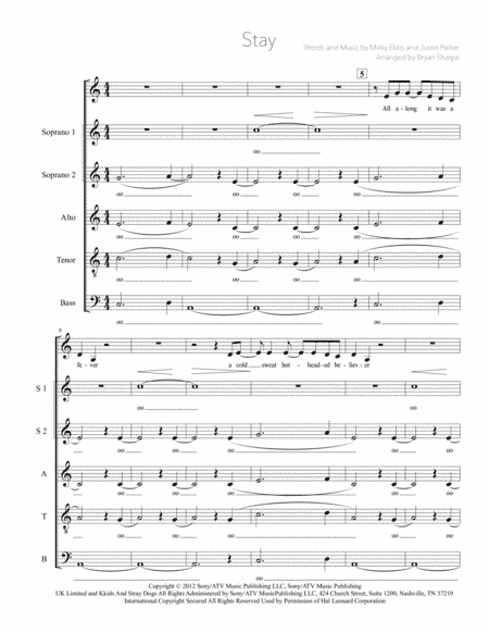 Stay (arr. Bryan Sharpe)