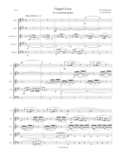Fingal's Cave for Wind Quintet (arr. Bill Malcolm)