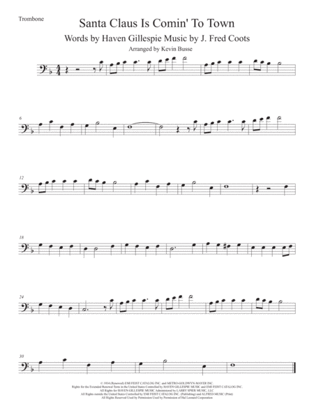 Santa Claus Is Comin' To Town (arr. Kevin Busse)