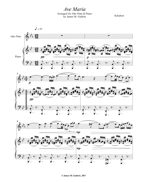 Schubert: Ave Maria for Alto Flute & Piano (arr. James M. Guthrie, ASCAP)