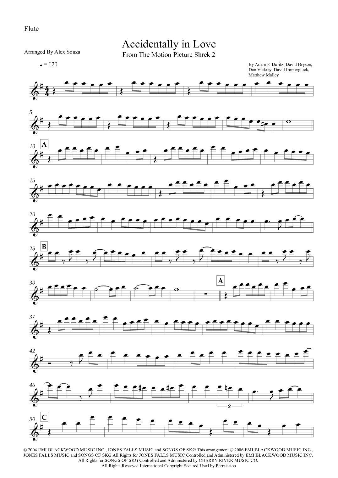 Accidentally In Love (arr. Alex Souza)