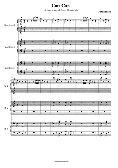 Can Can. Piano 6 hands (arr. Ester Alessandrini)