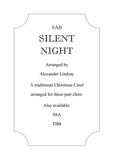 Silent Night (SAB) (arr. Alexander Lindsay)