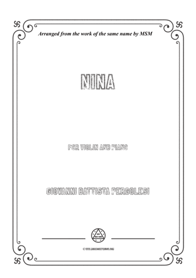 Pergolesi-Nina,for Violin and Piano (arr. MSM)