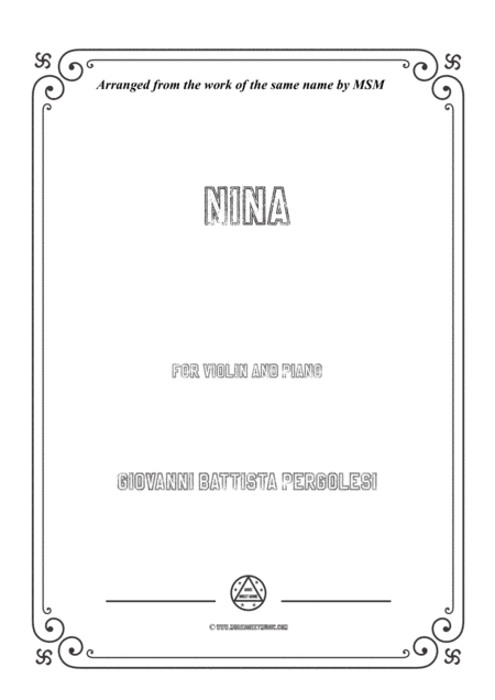 Pergolesi-Nina,for Violin and Piano (arr. MSM)