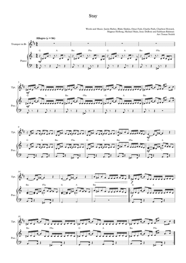 Stay (arr. Tomaž Nedoh)