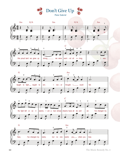 Don't Give Up (arr. Gaili Schoen for UpperHandsPiano.com)