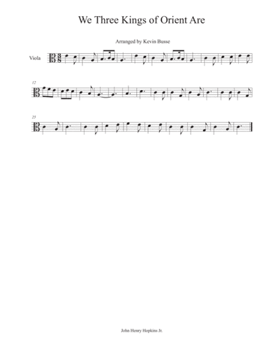 We Three Kings of Orient Are - Viola (arr. Kevin Busse)