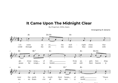 It Came Upon The Midnight Clear (Key of A-Flat Major) (arr. R. Salvario)
