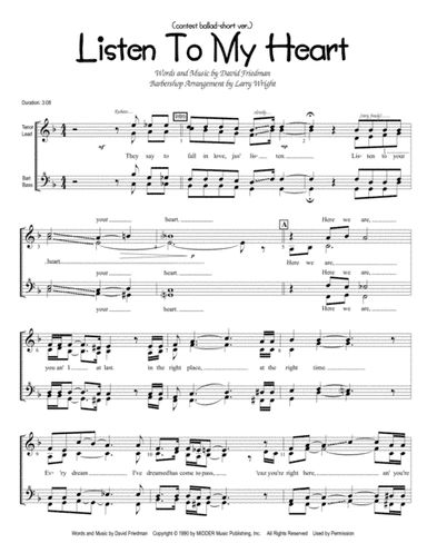 Listen To My Heart (arr. Larry Wright)