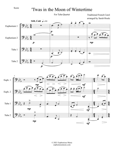 'Twas in the Moon of Wintertime - Tuba Quartet (arr. Sarah Houle)
