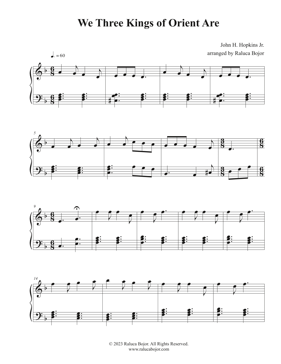 We Three Kings of Orient Are (early intermediate) (arr. Raluca Bojor)