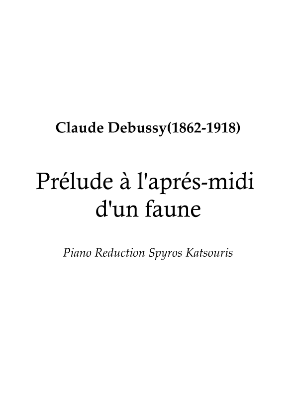 Prélude à l'aprés-midi d'un faune (arr. Spyros Katsouris)