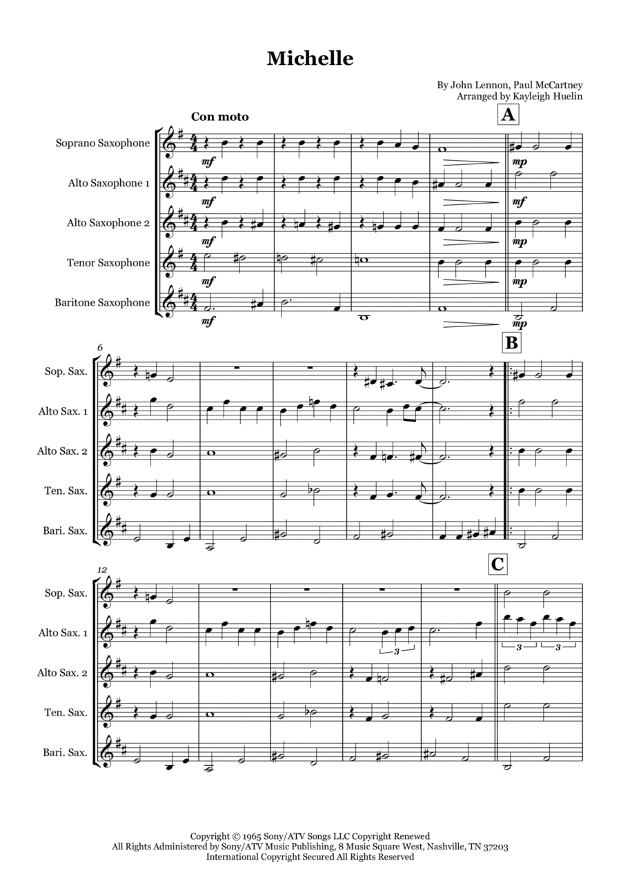 Michelle (arr. Kayleigh Huelin)