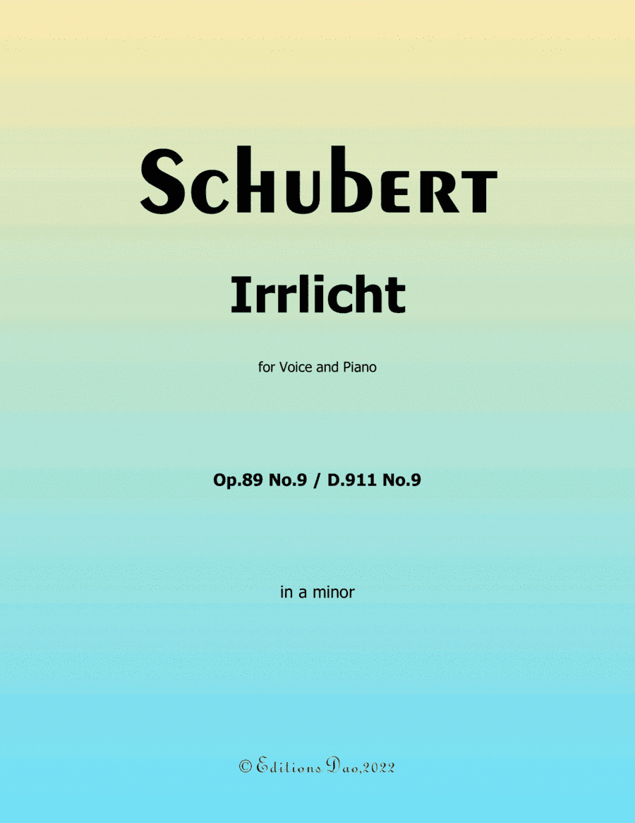 Irrlicht, by Schubert, in a minor (arr. Editions Dao)
