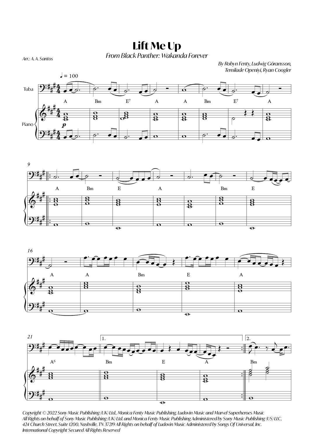 Lift Me Up (arr. André Alberto Santos)