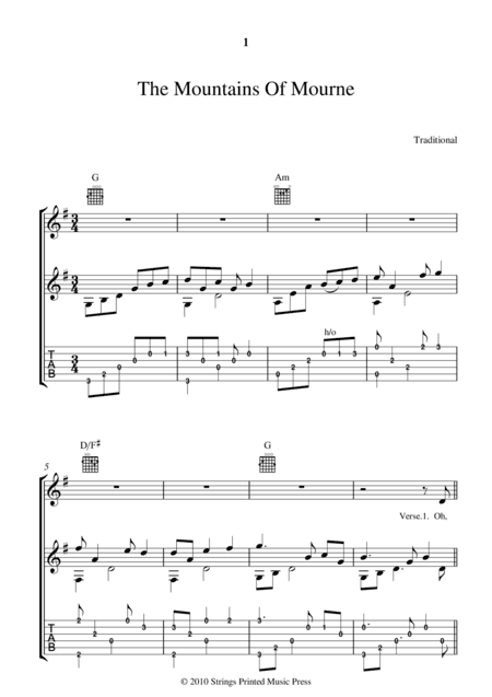 THE MOUNTAINS OF MOURNE (arr. Lee Mitchell)
