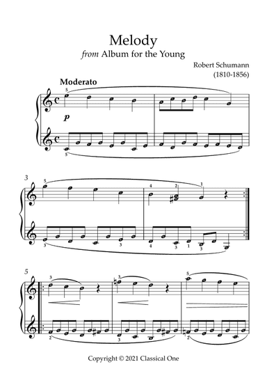 Schumann - Melody(With Note name) (arr. MPS)