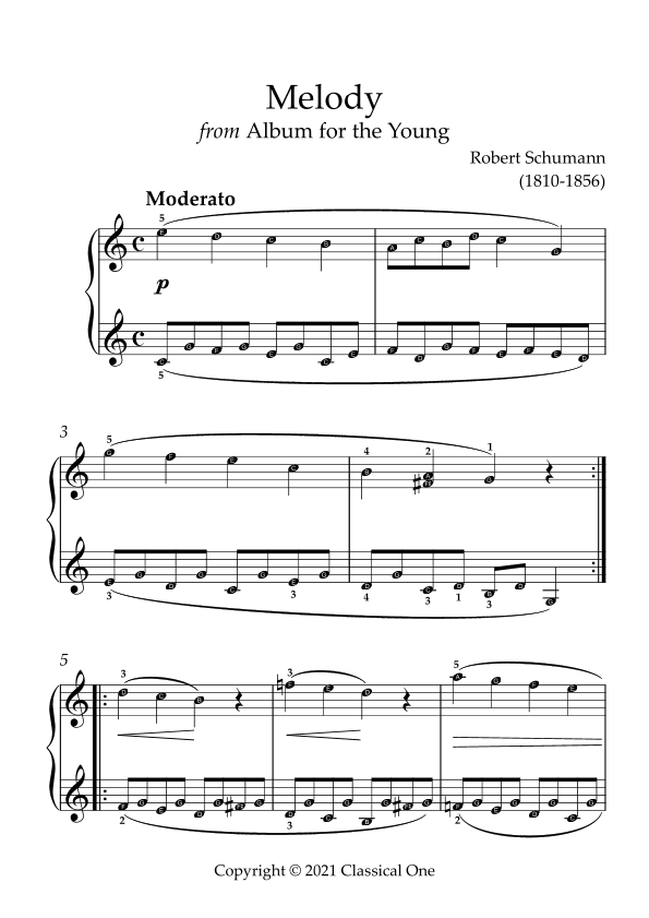 Schumann - Melody(With Note name) (arr. MPS)