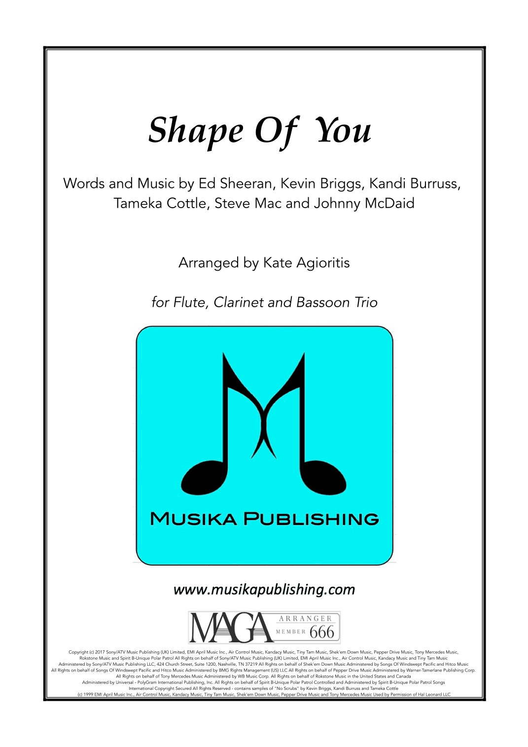 Shape Of You (arr. Kate Agioritis)