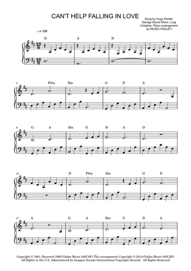 Can't Help Falling In Love (arr. Music-holley)