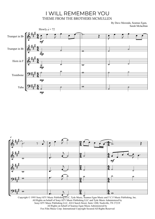 I Will Remember You (arr. Alex Nunes Rodrigues)